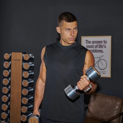Zestaw hantli drewniano-stalowych 1-10 kg ze stojakiem HAMMER
