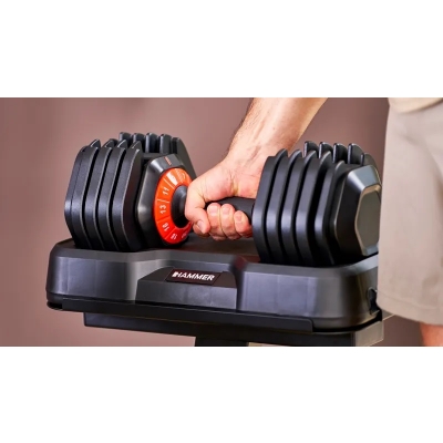 Zestaw hantli systemowych ze stojakiem 2 x 25 kg HAMMER STRONGLOCK 4.0