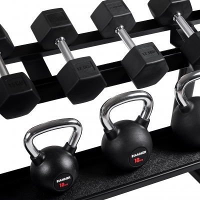 Stojak na hantle i kettlebells HAMMER